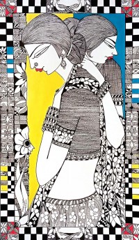 Rafique Somroo, 12 x 20, Mixed Media on Paper, Figurative Painting, AC-RSO-044